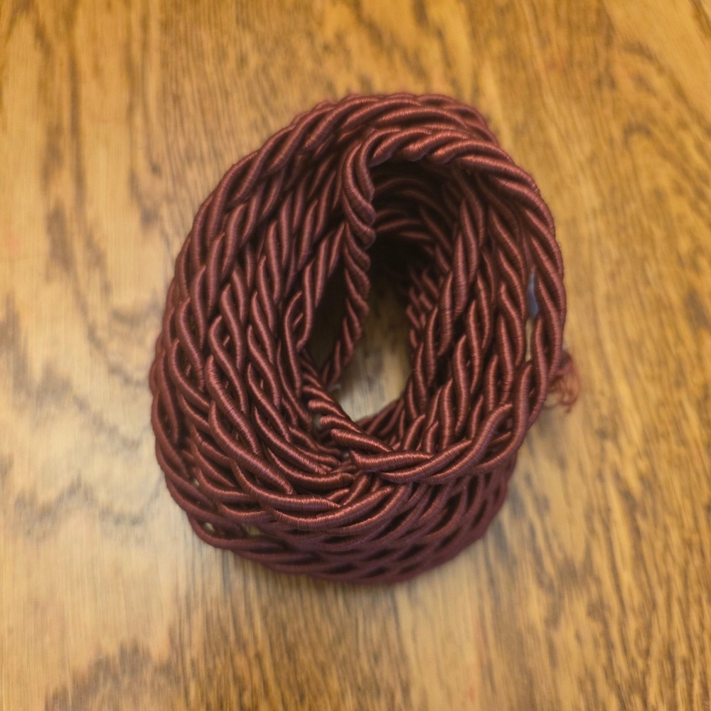 Mahogany Maroon 6yd Twisted Decorative Cord Trim Lustrous Rope Upholstery Crafts